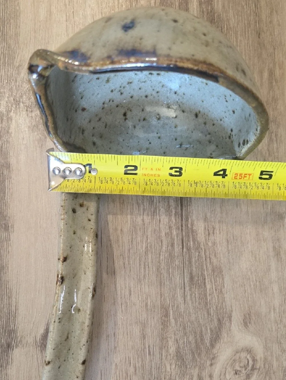 Speckled Ceramic Ladle - Creamy Light And Dark Brown Speckle